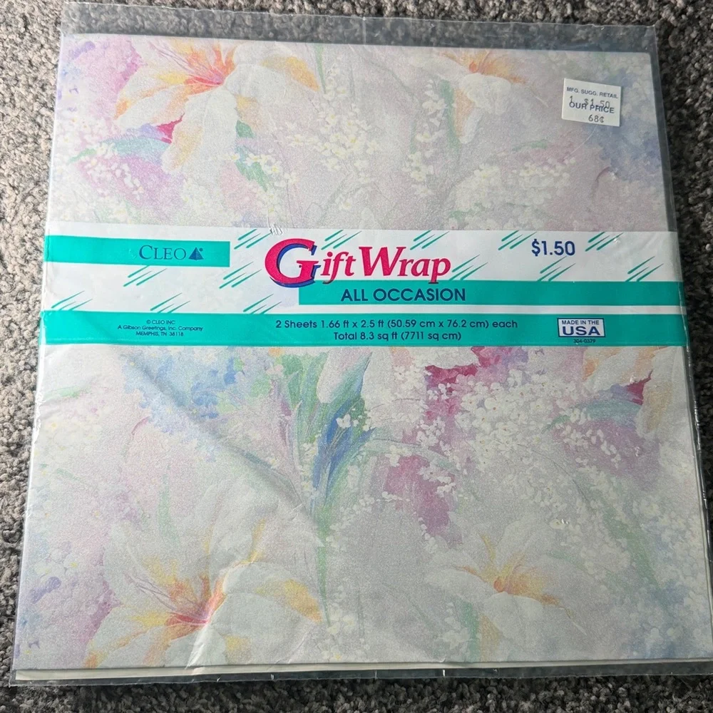 5/$25 VINTAGE Birthday Wrapping Paper Floral Flowers